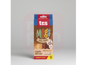 Lápis de Cor 12 Cores Tons de Pele Mega Soft Color - Tris